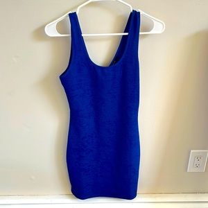 Blue ribbed body con dress